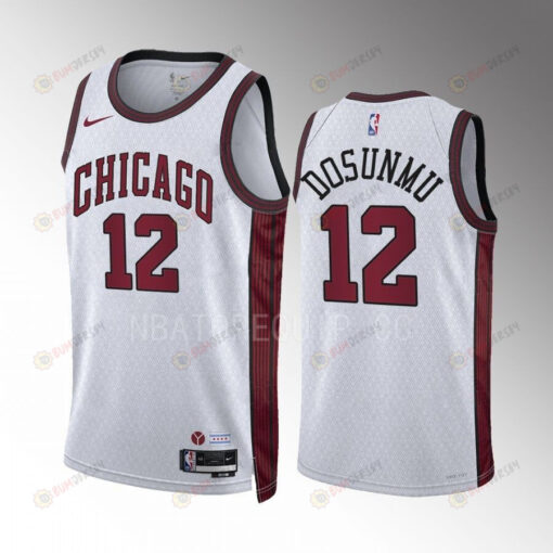 Chicago Bulls Ayo Dosunmu 12 2022-23 City Edition White Jersey Swingman