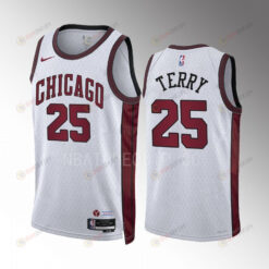 Chicago Bulls Dalen Terry 25 2022-23 City Edition White Jersey Swingman