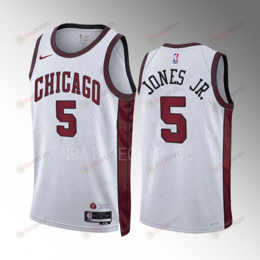 Chicago Bulls Derrick Jones Jr. 5 2022-23 City Edition White Jersey Swingman