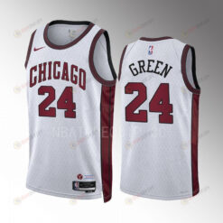 Chicago Bulls Javonte Green 24 2022-23 City Edition White Jersey Swingman