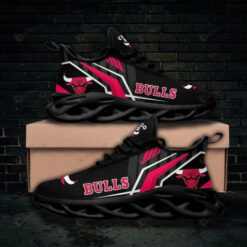 Chicago Bulls Logo 3D Max Soul Sneaker Shoes In Black