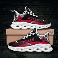 Chicago Bulls Logo 3D Max Soul Sneaker Shoes In Black Red