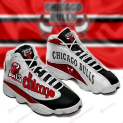 Chicago Bulls Logo Pattern In White And Red Air Jordan 13 Shoes Sneakers