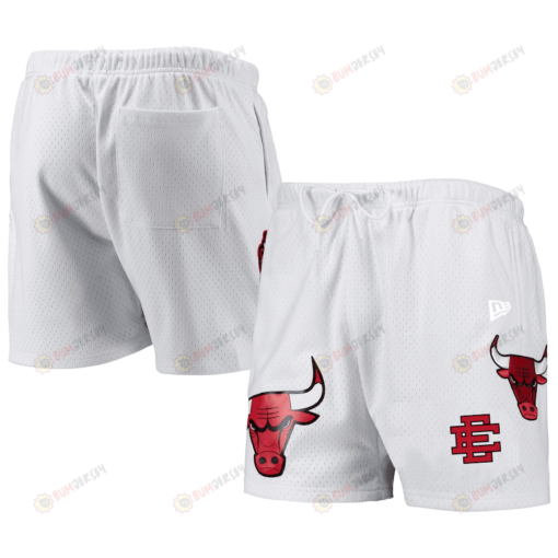Chicago Bulls Team Logo White Mesh Capsule Shorts - Men