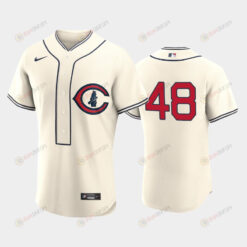 Chicago Cubs 2022-23 Field of Dreams Cream 48 P.J. Higgins Jersey