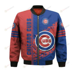 Chicago Cubs Bomber Jacket 3D Printed Logo Pattern In Team Colours