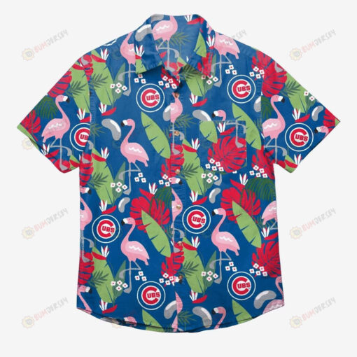 Chicago Cubs Flamingo Floral Hawaiian Shirt