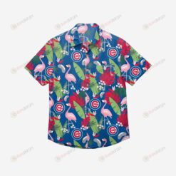 Chicago Cubs Floral Button Up Hawaiian Shirt