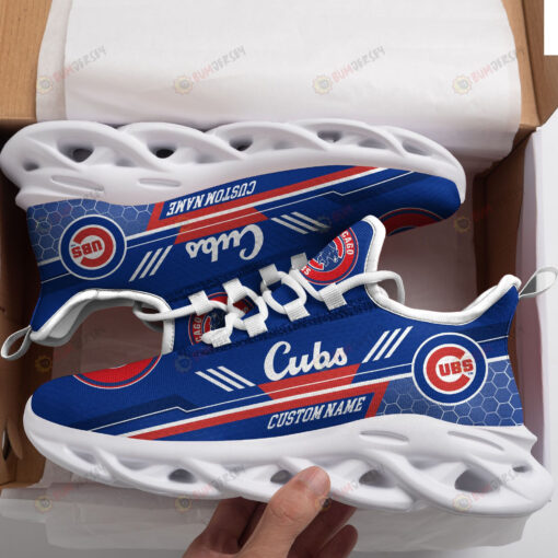 Chicago Cubs Logo Custom Name Pattern 3D Max Soul Sneaker Shoes