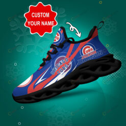 Chicago Cubs Logo Line Pattern Custom Name 3D Max Soul Sneaker Shoes