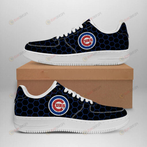 Chicago Cubs Logo Pattern Air Force 1 Printed In Black