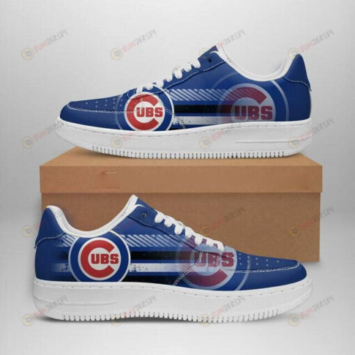 Chicago Cubs Logo Pattern Air Force 1 Printed In Blue