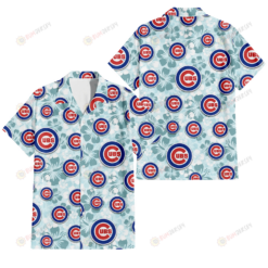 Chicago Cubs Pale Turquoise Hibiscus Light Cyan Background 3D Hawaiian Shirt