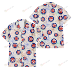 Chicago Cubs Sketch Pastel Hibiscus Beige Background 3D Hawaiian Shirt