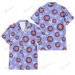 Chicago Cubs Sketch White Hibiscus Violet Background 3D Hawaiian Shirt