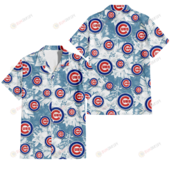 Chicago Cubs White Hibiscus Orchid Light Blue Background 3D Hawaiian Shirt