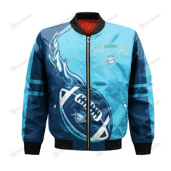 Chicago State Cougars Bomber Jacket 3D Printed Flame Ball Pattern