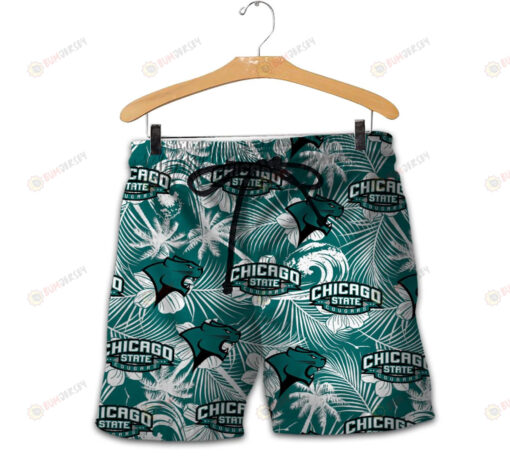 Chicago State Cougars Men Shorts Tropical Seamless