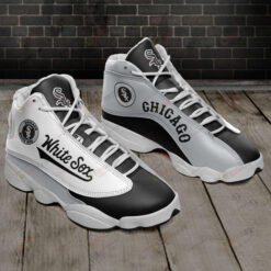 Chicago White Sox Air Jordan 13 Shoes Sneakers In Black And White