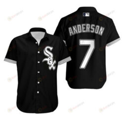 Chicago White Sox Anderson Button Up Pattern Curved Hawaiian Shirt In Black