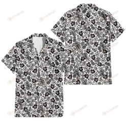 Chicago White Sox Black And White Hibiscus Leaf White Background 3D Hawaiian Shirt