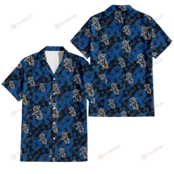 Chicago White Sox Black Dark Blue Hibiscus Black Background 3D Hawaiian Shirt