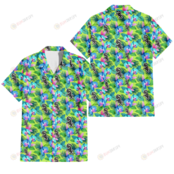 Chicago White Sox Blue Orchid Green Pink Leaf Green Background 3D Hawaiian Shirt