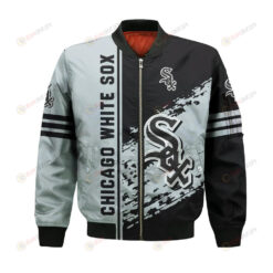 Chicago White Sox Bomber Jacket 3D Printed Logo Pattern In Team Colours