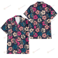 Chicago White Sox Colorful Hibiscus Black Background 3D Hawaiian Shirt