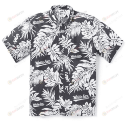 Chicago White Sox Leaf Pattern Curved Hawaiian Shirt In White & Blue