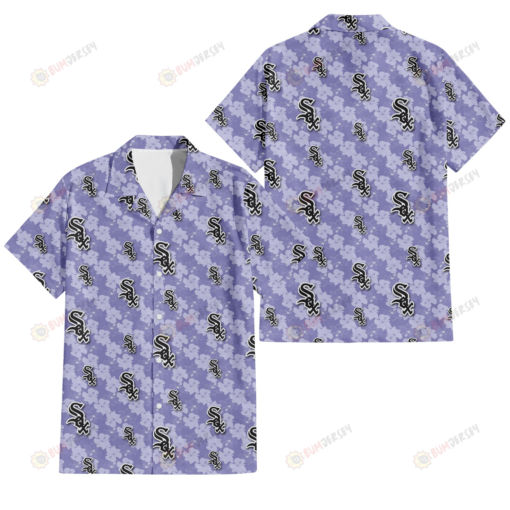 Chicago White Sox Light Purple Hibiscus Pattern Stripe Powder Purple 3D Hawaiian Shirt