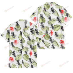 Chicago White Sox Light Salmon Hibiscus Green Leaf White Background 3D Hawaiian Shirt