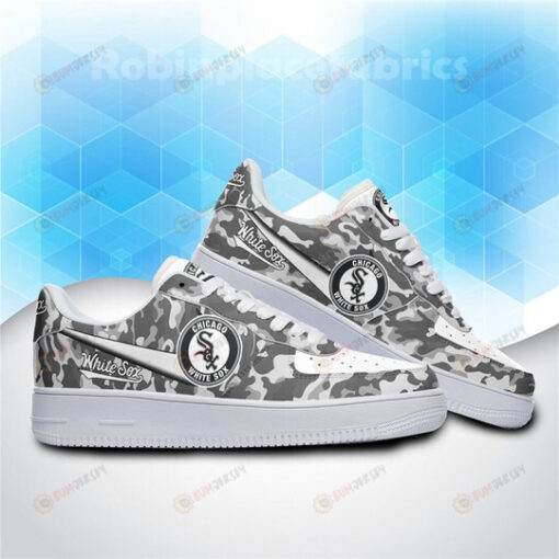 Chicago White Sox Logo Camo Pattern Air Force 1 Printed