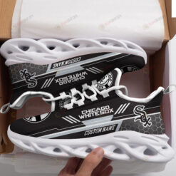 Chicago White Sox Logo Custom Name Pattern 3D Max Soul Sneaker Shoes