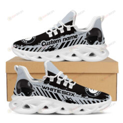 Chicago White Sox Logo Helmet And Stripe Pattern Custom Name 3D Max Soul Sneaker Shoes