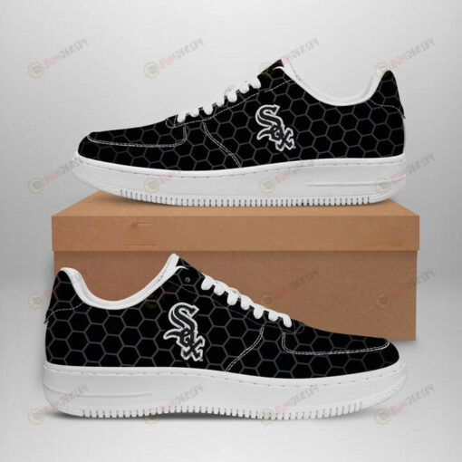 Chicago White Sox Logo Pattern Air Force 1 Printed In Black