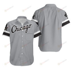 Chicago White Sox Logo Pattern Curved Hawaiian Shirt In Grey W Button Up