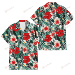 Chicago White Sox Red Coral Hibiscus White Porcelain Flower Banana Leaf 3D Hawaiian Shirt