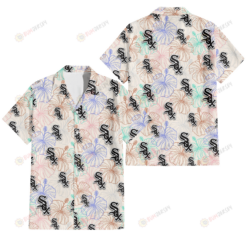 Chicago White Sox Sketch Pastel Hibiscus Beige Background 3D Hawaiian Shirt