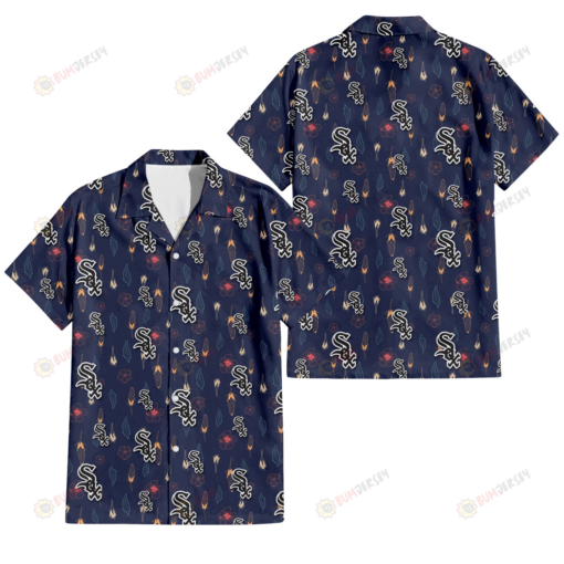 Chicago White Sox Small Hibiscus Buds Navy Background 3D Hawaiian Shirt