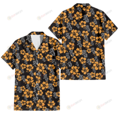 Chicago White Sox Tiny Yellow Hibiscus Black Background 3D Hawaiian Shirt