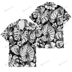 Chicago White Sox White Hibiscus Porcelain Flower Palm Leaf Black 3D Hawaiian Shirt