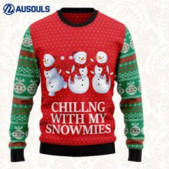 Chilling With My Snowmies Ugly Sweaters For Men Women Unisex