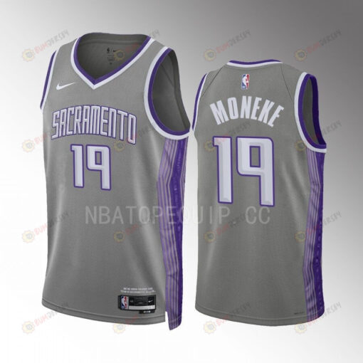 Chima Moneke 19 2022-23 Sacramento Kings Grey City Edition Jersey Swingman