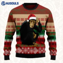 Chimpanzee Christmas Ugly Sweaters For Men Women Unisex