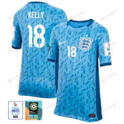 Chloe Kelly 18 England 1 Star FIFA Patch Women's National Team 2023-24 World Cup Away Jersey