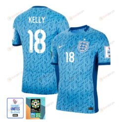 Chloe Kelly 18 England 1 Star FIFA Patch Women's National Team 2023-24 World Cup Away Men Jersey