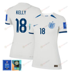 Chloe Kelly 18 England 1 Star FIFA Patch Women's National Team 2023-24 World Cup Home WOMEN Jersey