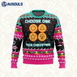 Choose One This Christmas Squid Game Ugly Sweaters For Men Women Unisex