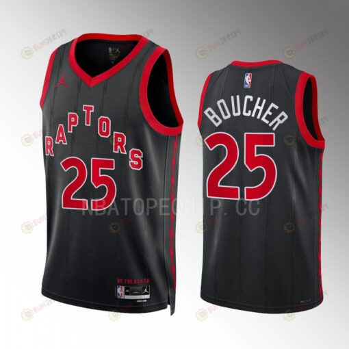 Chris Boucher 25 Toronto Raptors Black Men Jersey 2022-23 Statement Edition Swingman